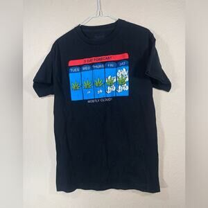 Spencers Gifts Weed Forecast Black T Shirt Mens Size Small